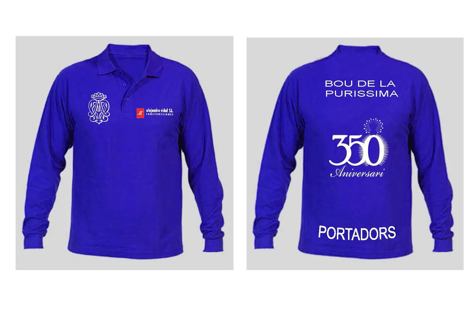 Sudaderas azules personalizadas para el Bou de la Puríssima